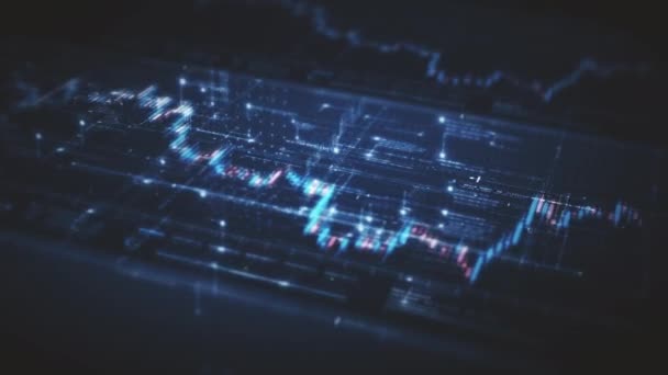 Futuristic Digital Generated Motion Abstract Matrix Cyber Environment Big Data — Stock Video