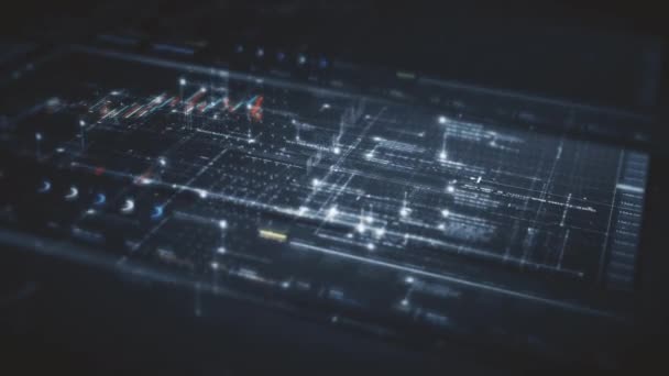 Futuristický Digitální Generovaný Pohyb Abstraktní Matice Kybernetické Prostředí Velká Data — Stock video