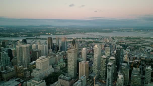 Imágenes Del Dron Urbano Cinematic Una Vista Aérea Edificios Rascacielos — Vídeo de stock