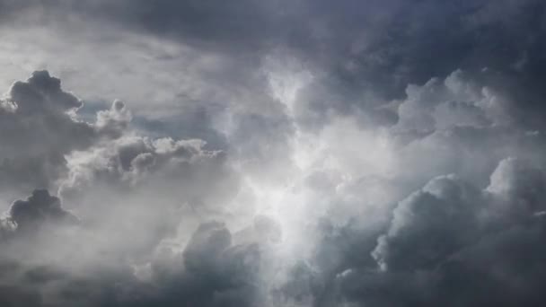 Ansicht Von Blitzen Dunklen Wolken Dunklen Himmel — Stockvideo