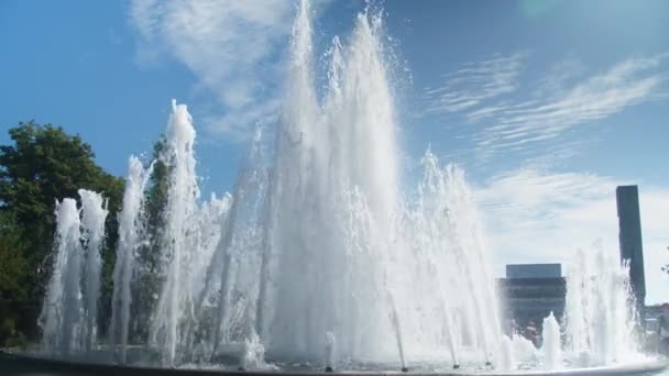 Een Fontein Buurt Van Amalienborg Palace Kopenhagen Denemarken — Stockvideo