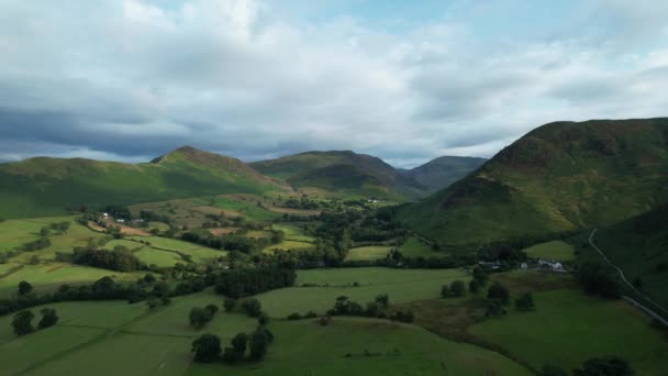 Widok Lotu Ptaka Dolinę Newlands Lake District Kumbria Anglia — Wideo stockowe