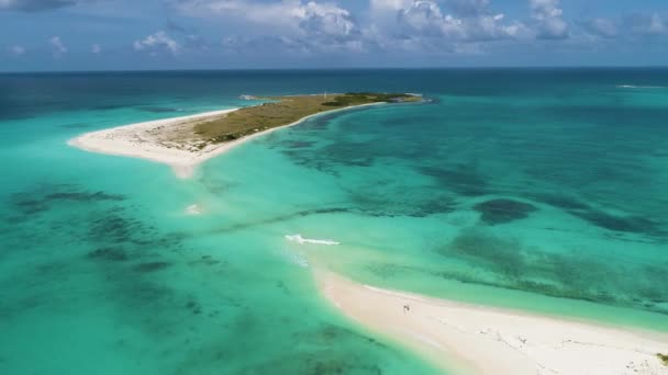 Verbazingwekkende Drone Schot Landschap Sla Rechtsaf Cayo Agua Caribbean Eiland — Stockvideo