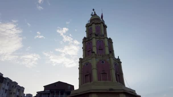 Exterior Templo Hindu Contra Céu Ramkund Distrito Nashik Índia Ângulo — Vídeo de Stock