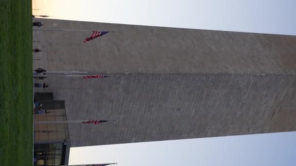 Pomnik Waszyngtona Flagami Amerykańskimi National Mall Waszyngtonie Temat Turystyki Turystycznej — Wideo stockowe
