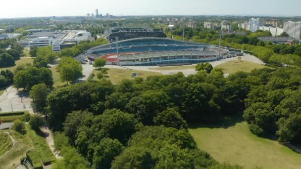 Cinematic Establishing Shot Eleda Stadium Malmö Stadion Zweden — Stockvideo