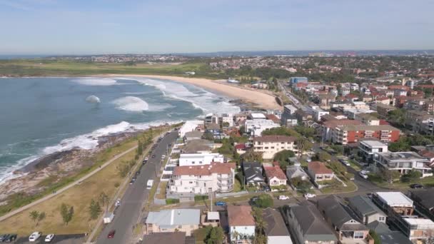 Aérea Maroubra Beach Inmobiliaria Australia Propiedades Más Caras Prestigiosas Lujosas — Vídeo de stock