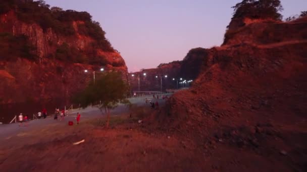 Aerial Shot Cerro Emby Paraguay Golden Hour — Stock Video