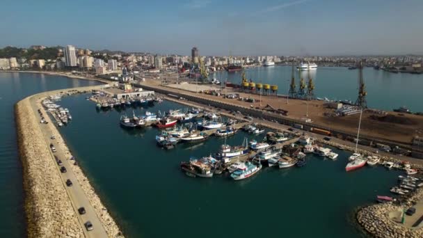 Port Durres Brama Morza Adriatyckiego Dla Bałkanów Która Wpływa Rozwój — Wideo stockowe