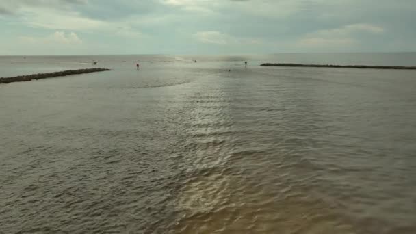 Εναέρια Προσέγγιση Του Perdido Pass Στο Orange Beach Alabama Καθώς — Αρχείο Βίντεο