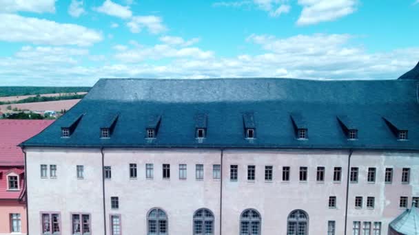 Slow Pan Black Roofs Sondershausen Palace Germany — Stock Video