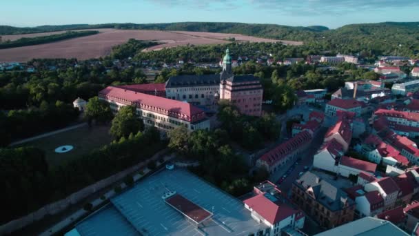 Zoom Dal Palazzo Sondershausen Tramonto Con Vista Sulla Città — Video Stock