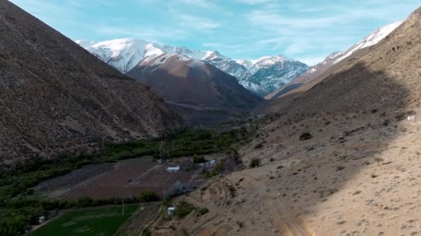 Met Sneeuw Bedekte Chileense Andesgebergte Noord Chile Coquimbo Regio Voorwaartse — Stockvideo