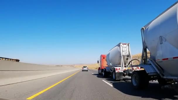 Dirigindo Longo California Highway Saída General Beale Road Paisagem Deserto — Vídeo de Stock