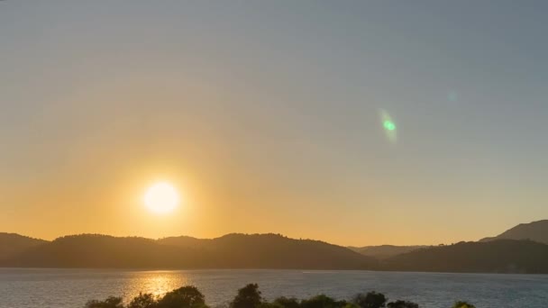 Puesta Sol Bahía Del Mar Cámara Lenta — Vídeos de Stock