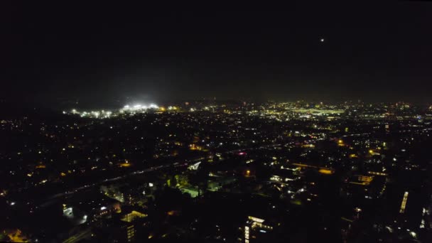 Luftvärnsbild Östra Los Angeles Den Juli Med Fyrverkerier Luften — Stockvideo