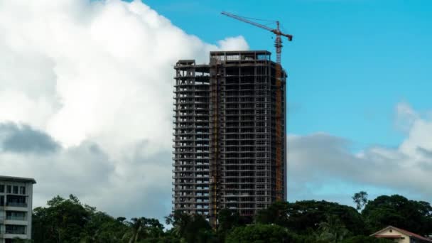 Výstavba Wyndhamské Hotelové Věže Hlavním Městě Fidži Suva Pozadí Formují — Stock video