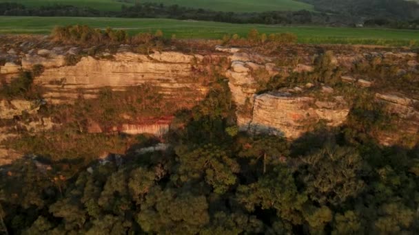 Widok Lotu Ptaka Park Narodowy Campos Gerais Stanie Paran Południowej — Wideo stockowe