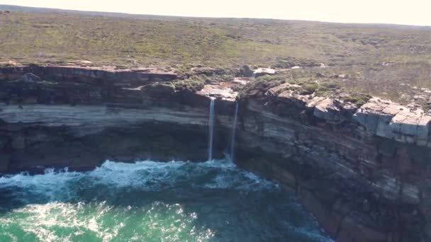 Paisagem Aérea Drone Tiro Royal National Park Cachoeira Sistema Rio — Vídeo de Stock