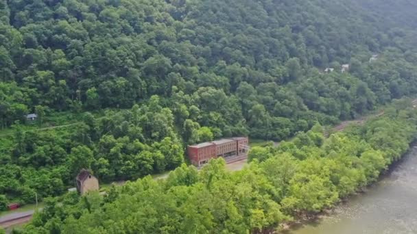 Oude Mijnbouw Spoorweg Bij Thurmond West Virginia — Stockvideo