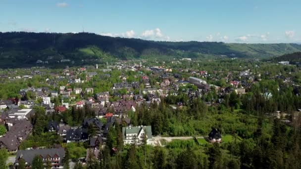 Fly Krokiew Blízkosti Wielka Krokiew Ski Jumping Hill Tatrách Zakopane — Stock video