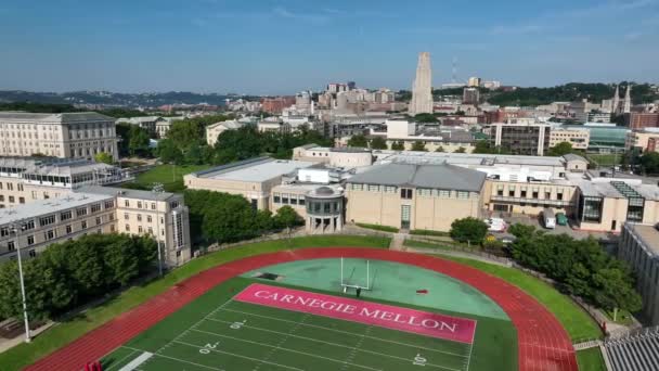 Estádio Gesling Universidade Carnegie Mellon Campo Futebol Universitário Pista Tema — Vídeo de Stock