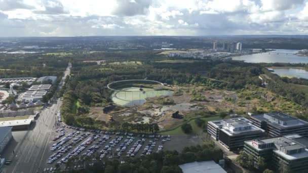 Uitzicht Vanuit Lucht Brickpit Ring Walk Sydney Olympic Park New — Stockvideo