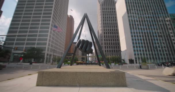Denkmal Herz Von Detroit Detroit — Stockvideo