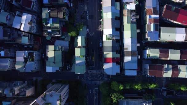 Diretamente Sobre Ruas Residenciais Taipei Taiwan Manhã Cedo — Vídeo de Stock