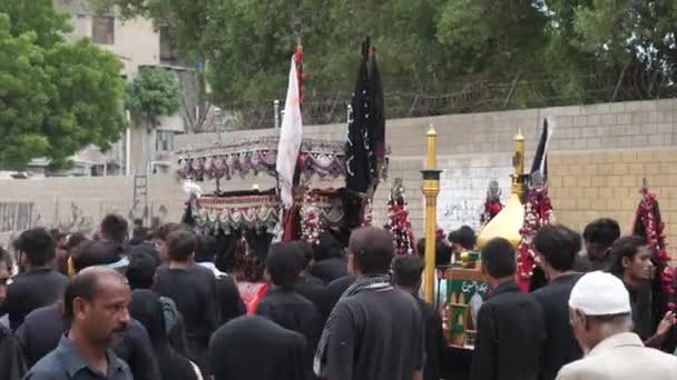 Parade Muharram Karachi Being Observed Mourners Going Dalam Bahasa Inggris — Stok Video