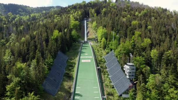 Close Great Krokiew Wielka Krokiew Ski Jumping Hill Stadion Tatrách — Stock video