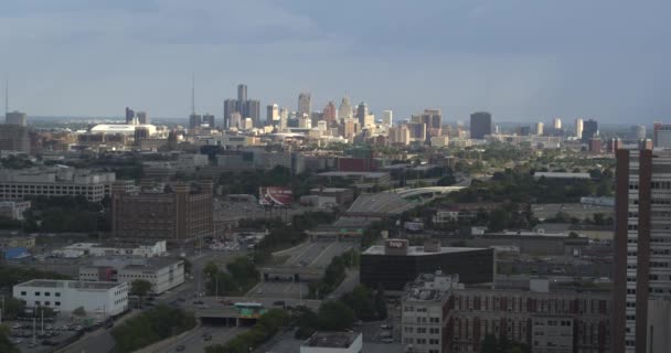 Letecký Pohled Detroit City — Stock video