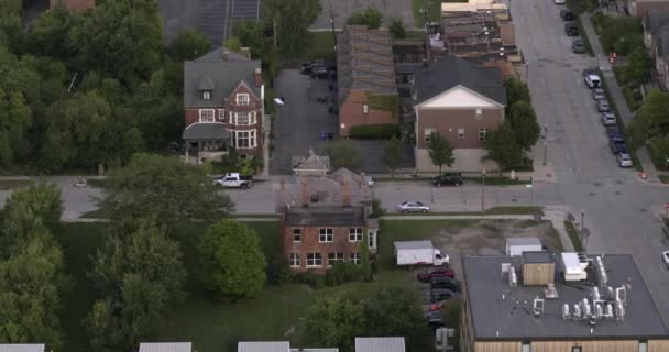 Letecký Pohled Domy Blízkosti Centra Detroitu — Stock video