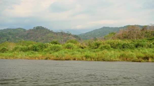 Costa Rica Tarcoles River Mountains Landscape Beautiful Green Scenery River — Αρχείο Βίντεο