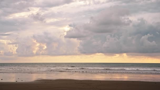 Costa Rica Beach Landscape Background Copyspace Sunset Pacific Coast Παράκτια — Αρχείο Βίντεο