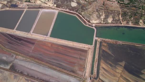 Pag Isola Sale Produzione Mineraria Con Piscine Poco Profonde Evaporazione — Video Stock