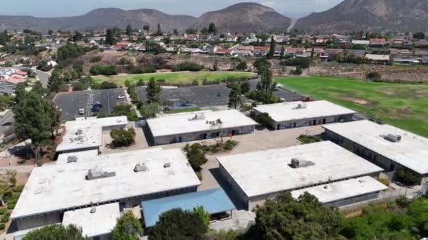 Aerial Orbital View Ralph Dailard Elementary School Building Schoolyard San — Stockvideo