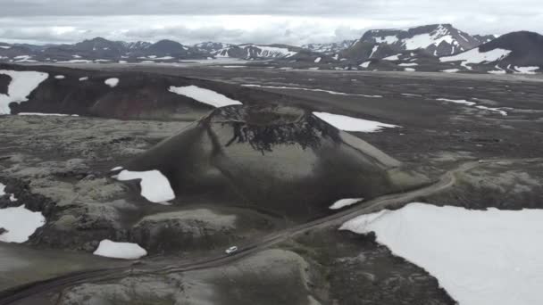 Cratera Vulcânica Stutur Nas Terras Altas Islândia Vista Aérea Paisagem — Vídeo de Stock