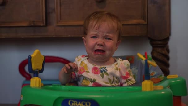 Baby Girl Cry Cry Babies Kids Young Cute Innocent Infant — Stock video