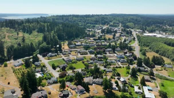 Wide Drone Shot Freeland Community Whidbey Island — Stock Video