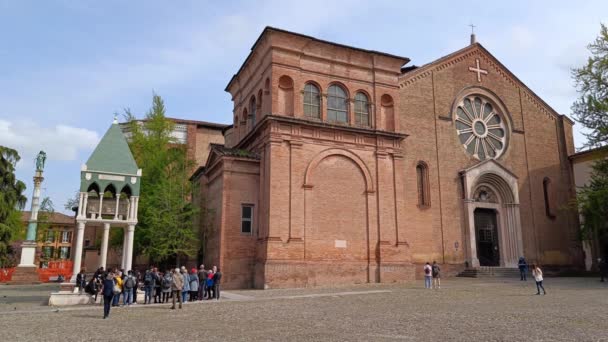 Basílica San Domenico Bolonia Italia Con Turistas Visitantes — Vídeos de Stock