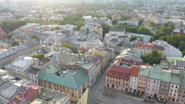 Luftaufnahme Zeigt Marienkirche Krakau — Stockvideo