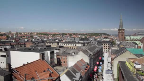 Vue Panoramique Depuis Aarhus Skyline Depuis Toit Suspendu — Video