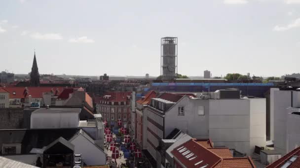 Aarhus Danemark Skyline Vue Vente Sur Toit Vers Mairie Par — Video