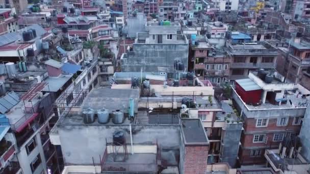 Бетонные Джунгли Крыше Катманду Непал Вид Воздуха — стоковое видео