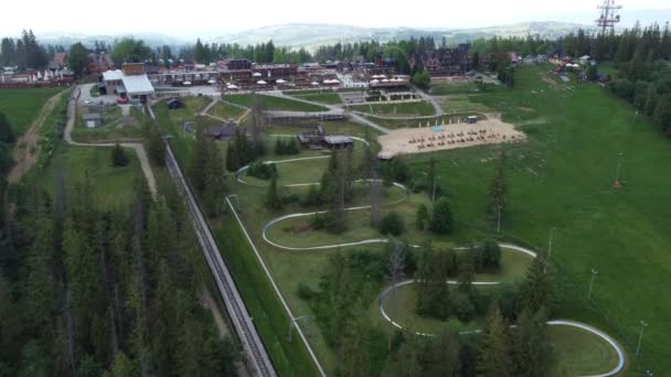 Flyover Gubawka Pohoří Gubalowka Blízkosti Polských Tatry Hory Slavná Turistická — Stock video