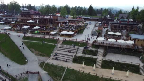 Flyover Gubawka Pohoří Gubalowka Blízkosti Polských Tatry Hory Slavná Turistická — Stock video