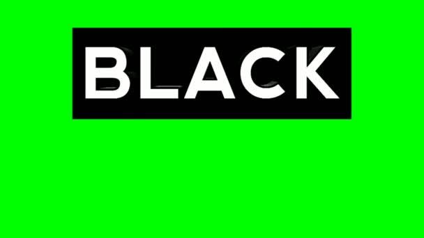Black Friday Text Animación Dibujos Animados Caja Negra Para Elementos — Vídeos de Stock