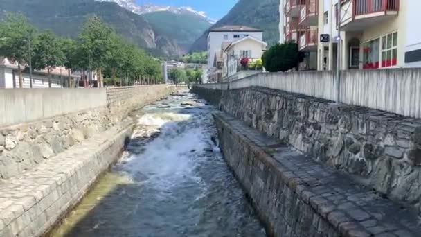 Célèbre Pont Saltina Brig Glis Qui Causé Inondation Ville Brig — Video