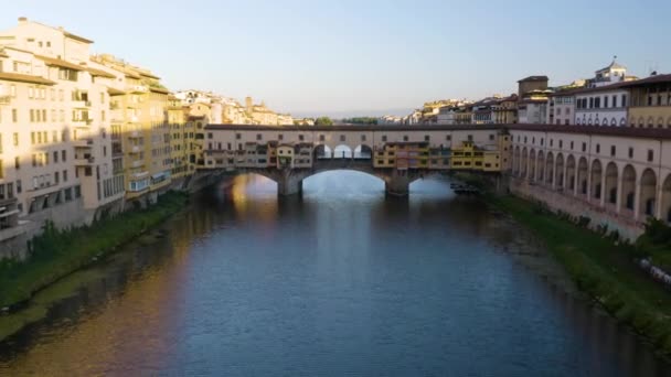 Talya Nın Toskana Başkenti Floransa Daki Ponte Vecchio Köprüsü Üzerinde — Stok video